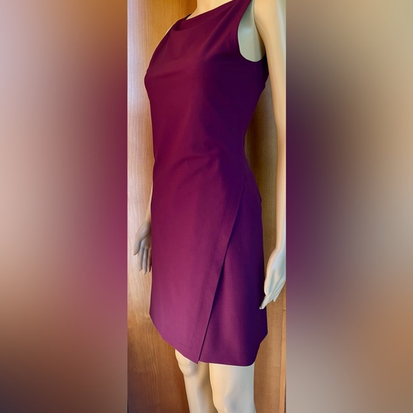 THEORY NWOT Plum Sleeveless Wool Blend Sheath Power Dreas Size 0 - Picture 3 of 10